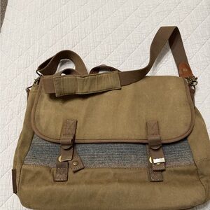 Stylish Tan and Gray Men's Messenger Bag